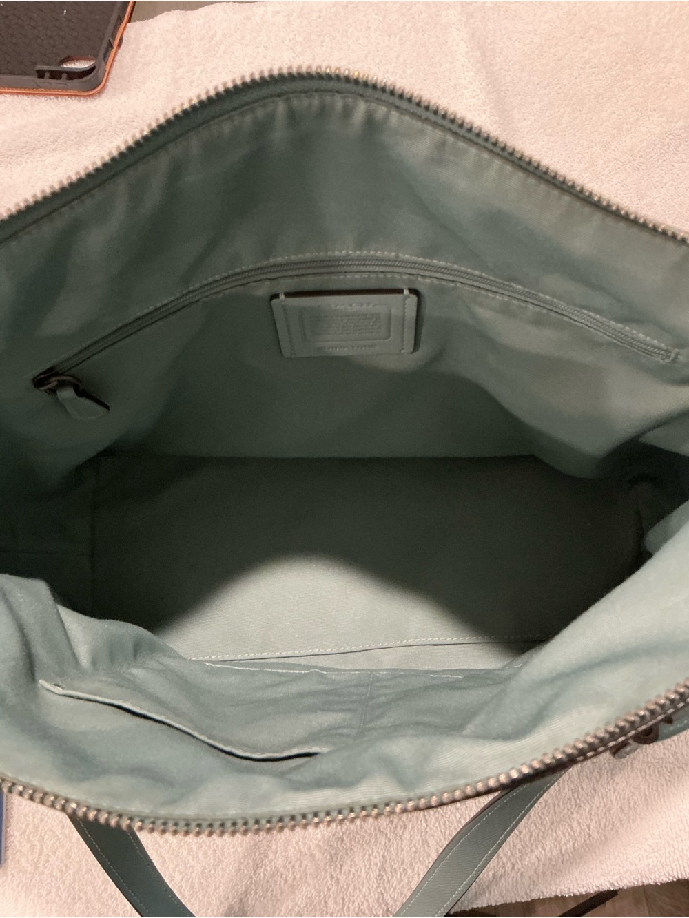 Coach Teal Green Leather Gallery Tote - Picture 4 of 14